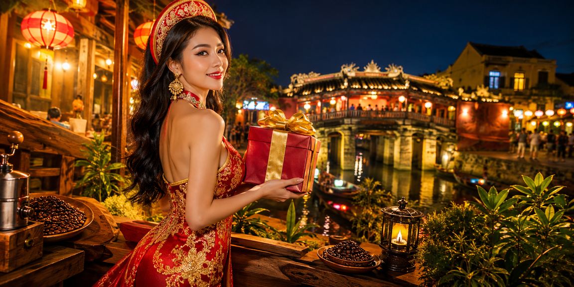 Không gian cà phê truyền thống Hội An kết hợp trải nghiệm xổ số và game trực tuyến