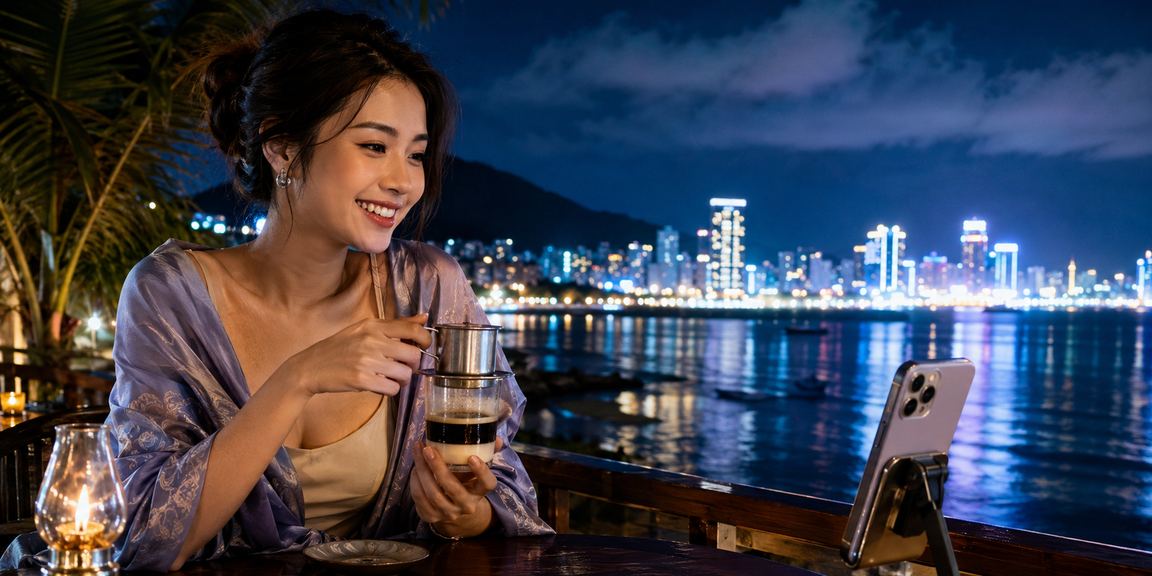 Người chơi VIP tại Vũng Tàu thưởng thức cà phê và kiểm tra phần thưởng trên ob53